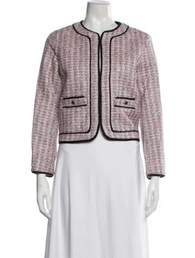 Pre-owned Maje Tweed Pattern Jacket W/ Tags In Pink