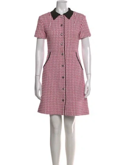 Pre-owned Maje Tweed Pattern Knee-length Dress In Pink
