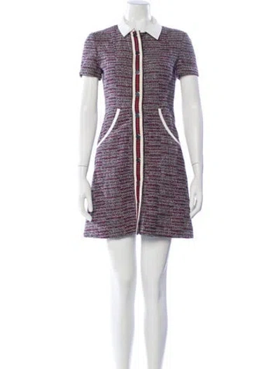 Pre-owned Maje Tweed Pattern Mini Dress In Multi