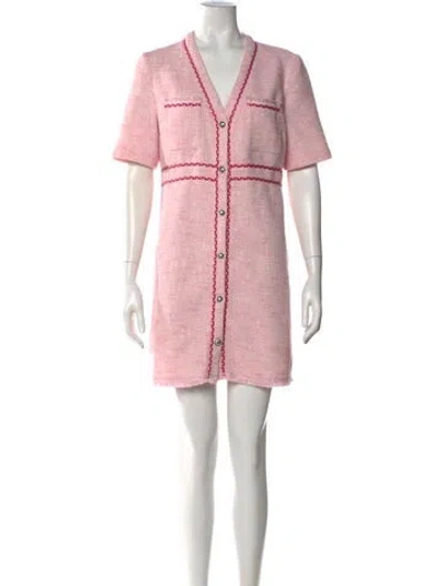 Pre-owned Maje Tweed Pattern Mini Dress In Multi