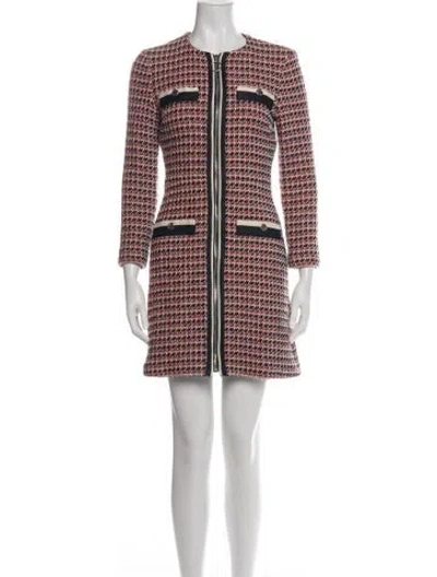Pre-owned Maje Tweed Pattern Mini Dress In Multi