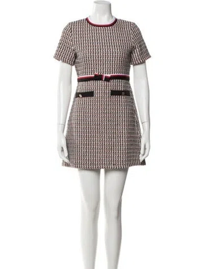 Pre-owned Maje Tweed Pattern Mini Dress In Neutral