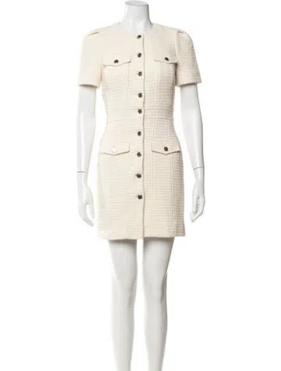 Pre-owned Maje Tweed Pattern Mini Dress In Neutral