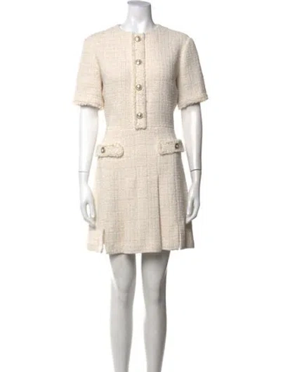 Pre-owned Maje Tweed Pattern Mini Dress In Neutrals