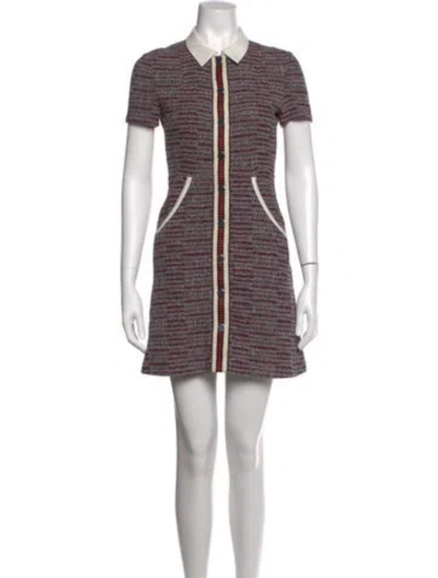 Pre-owned Maje Tweed Pattern Mini Dress In Neutrals