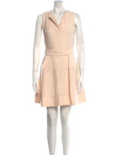 Pre-owned Maje Tweed Pattern Mini Dress In Orange
