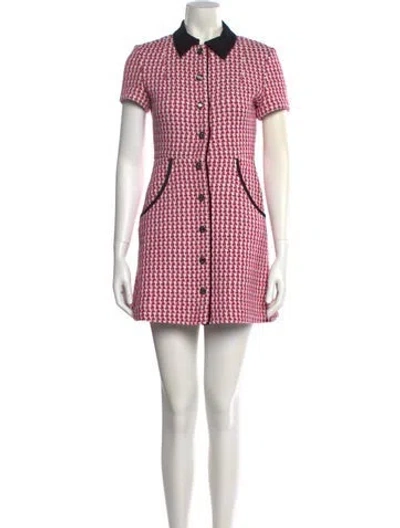 Pre-owned Maje Tweed Pattern Mini Dress In Pink