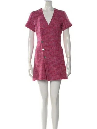 Pre-owned Maje Tweed Pattern Mini Dress In Pink