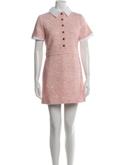 Pre-owned Maje Tweed Pattern Mini Dress W/ Tags In Pink
