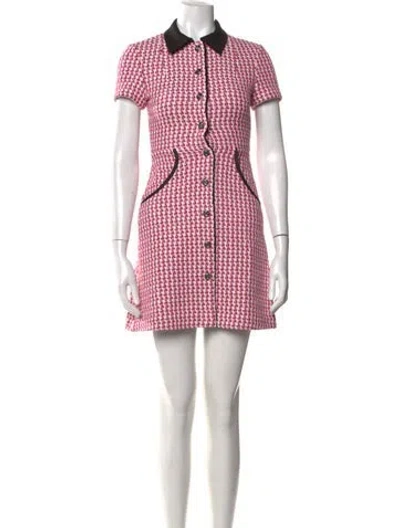 Pre-owned Maje Tweed Pattern Mini Dress W/ Tags In Pink