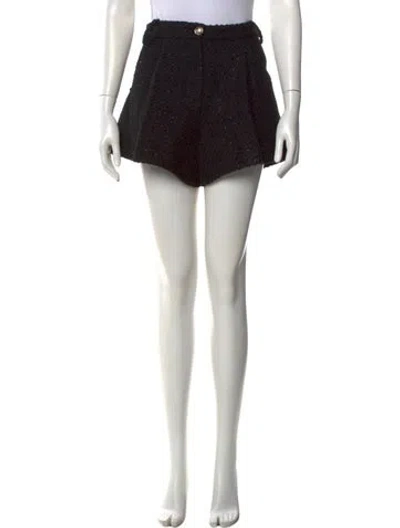 Pre-owned Maje Tweed Pattern Mini Shorts In Black