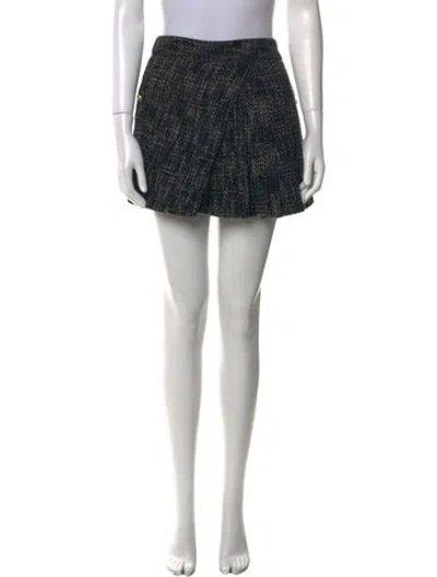 Pre-owned Maje Tweed Pattern Mini Shorts In Blue