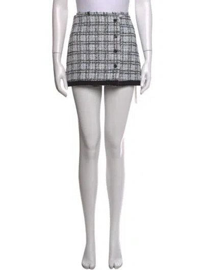 Pre-owned Maje Tweed Pattern Mini Shorts In Blue