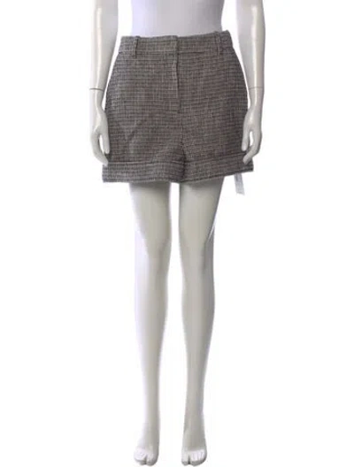 Pre-owned Maje Tweed Pattern Mini Shorts In Brown