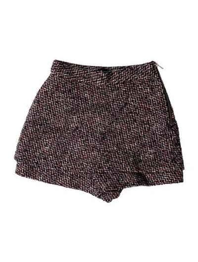 Pre-owned Maje Tweed Pattern Mini Shorts In Multi