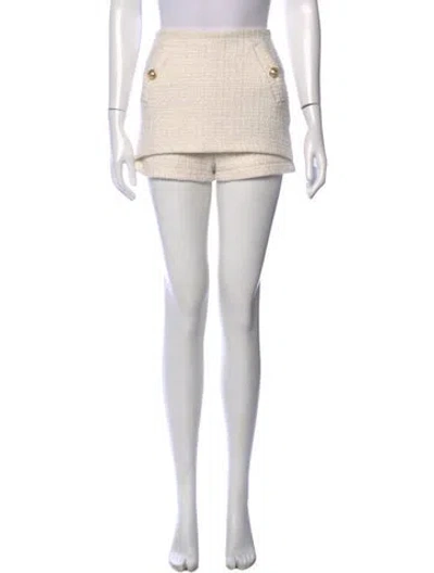 Pre-owned Maje Tweed Pattern Mini Shorts In Neutral