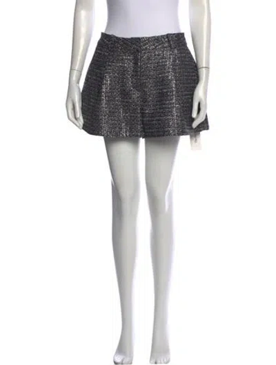 Pre-owned Maje Tweed Pattern Mini Shorts W/ Tags In Blue
