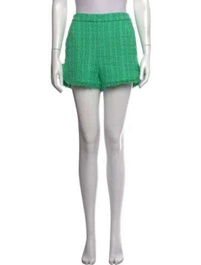 Pre-owned Maje Tweed Pattern Mini Shorts W/ Tags In Green
