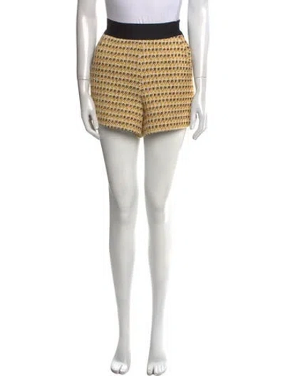 Pre-owned Maje Tweed Pattern Mini Shorts In Yellow