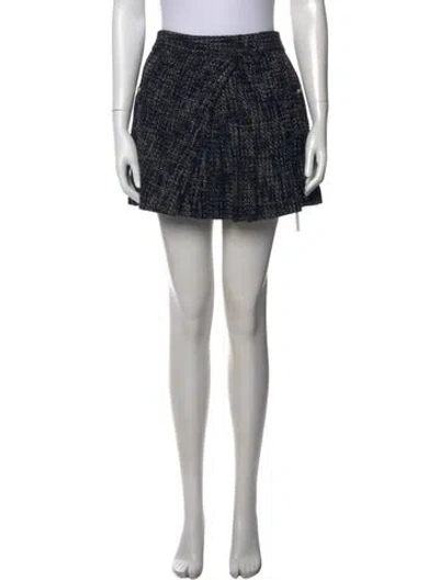 Pre-owned Maje Tweed Pattern Mini Skirt In Black