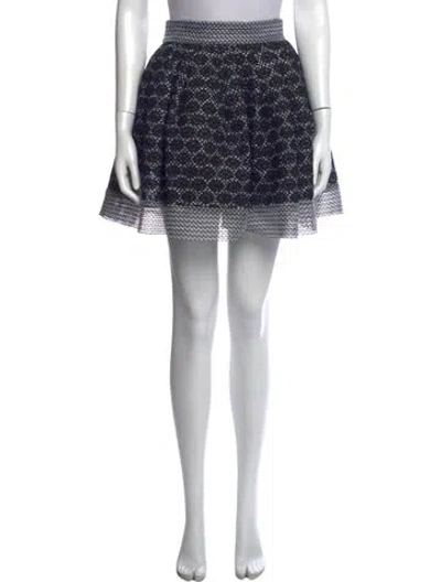 Pre-owned Maje Tweed Pattern Mini Skirt In Black