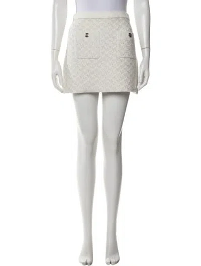 Pre-owned Maje Tweed Pattern Mini Skirt In Blue