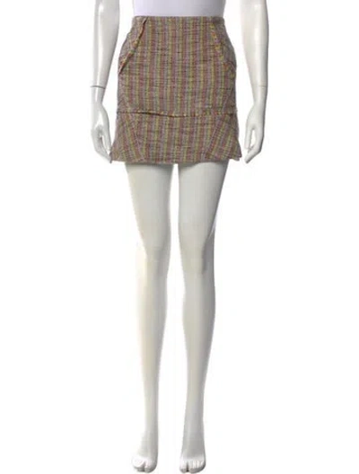 Pre-owned Maje Tweed Pattern Mini Skirt In Gray