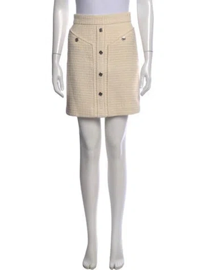 Pre-owned Maje Tweed Pattern Mini Skirt In Neutral