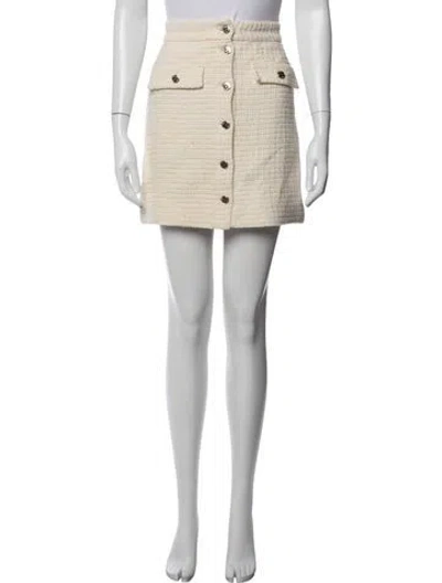 Pre-owned Maje Tweed Pattern Mini Skirt In Neutral