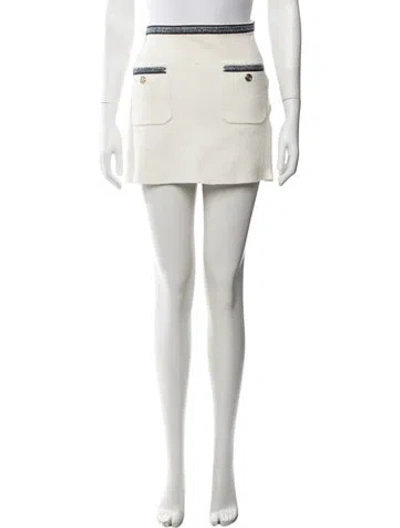 Pre-owned Maje Tweed Pattern Mini Skirt In Neutrals