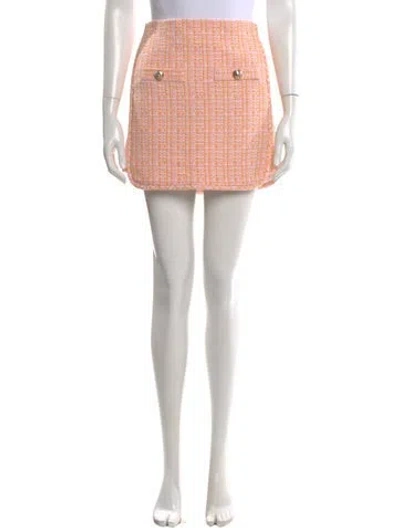 Pre-owned Maje Tweed Pattern Mini Skirt In Pink