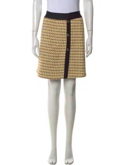 Pre-owned Maje Tweed Pattern Mini Skirt In Yellow