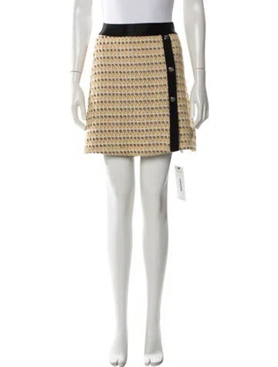 Pre-owned Maje Tweed Pattern Mini Skirt In Yellow