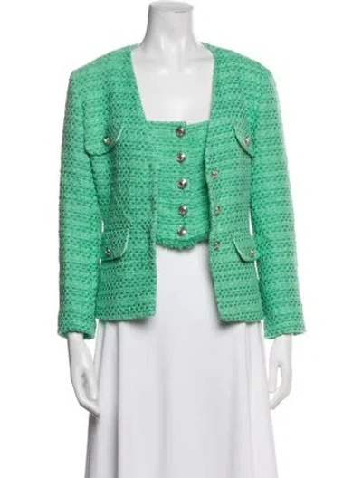 Pre-owned Maje Tweed Pattern Set In Green