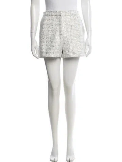 Pre-owned Maje Tweed Pattern Shorts In White