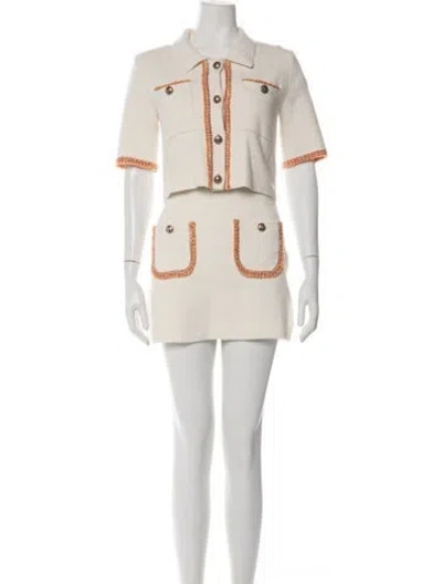 Pre-owned Maje Tweed Pattern Skirt Set In Neutrals