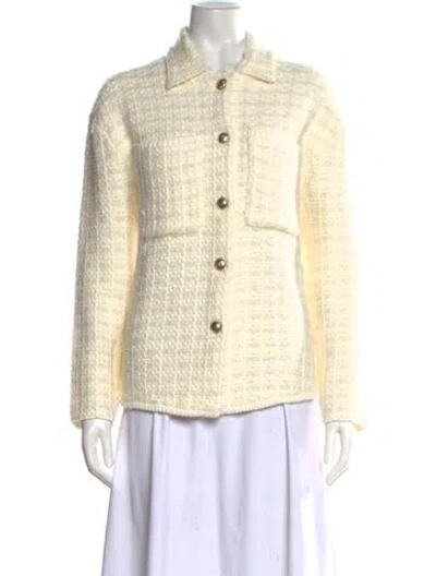 Pre-owned Maje Tweed Pattern Sweater In Neutral