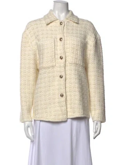 Pre-owned Maje Tweed Pattern Sweater In Neutral