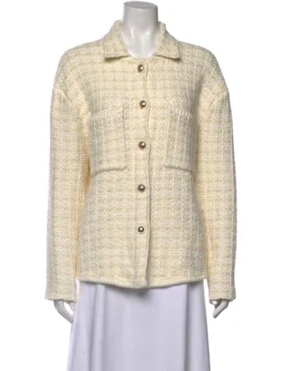 Pre-owned Maje Tweed Pattern Sweater In Neutrals