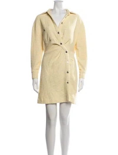 Pre-owned Maje Tweed Pattern Sweater In Yellow