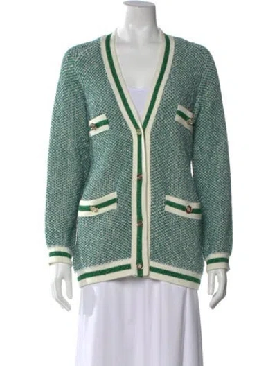 Pre-owned Maje Tweed Pattern V-neck Sweater