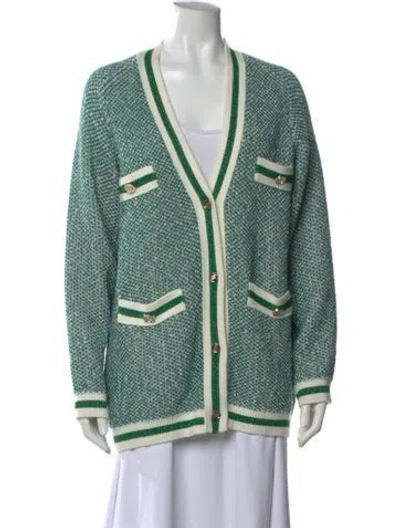 Pre-owned Maje Tweed Pattern V-neck Sweater