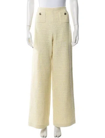 Pre-owned Maje Tweed Pattern Wide Leg Pants In Blue
