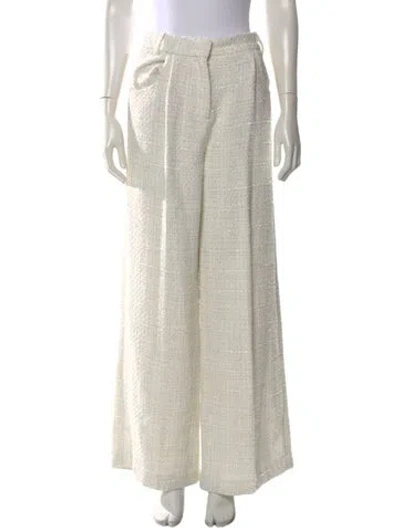 Pre-owned Maje Tweed Pattern Wide Leg Pants In Neutral