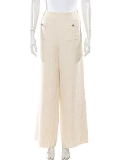 Pre-owned Maje Tweed Pattern Wide Leg Pants In Neutrals