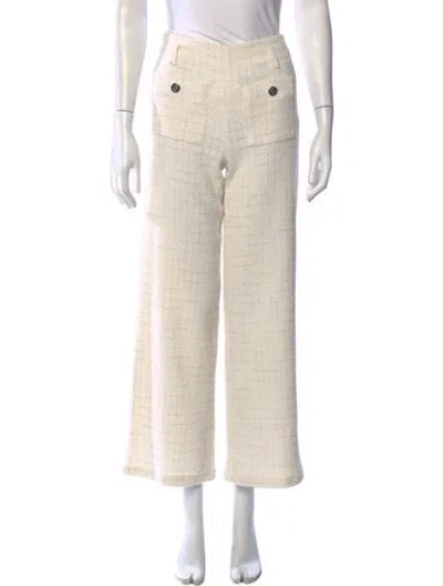 Pre-owned Maje Tweed Pattern Wide Leg Pants In Neutrals