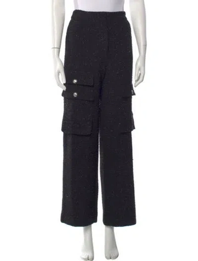 Pre-owned Maje Tweed Pattern Wide Leg Pants W/ Tags In Blue