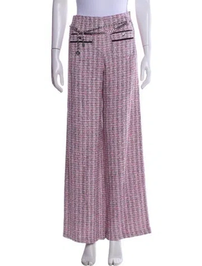 Pre-owned Maje Tweed Pattern Wide Leg Pants W/ Tags In Pink