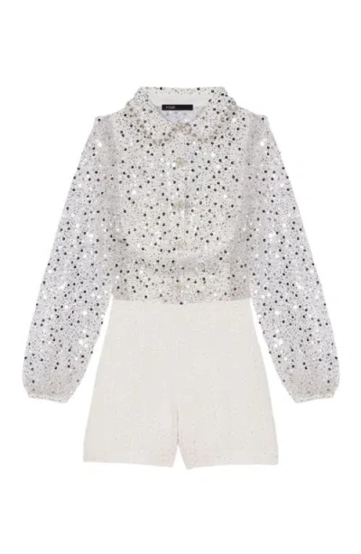 Maje Tweed Playsuit In Gray