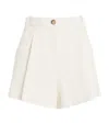 Maje Tweed Pleated Shorts In White